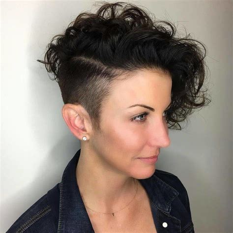 one sided shaved haircuts|one side shaved curly hairstyles.